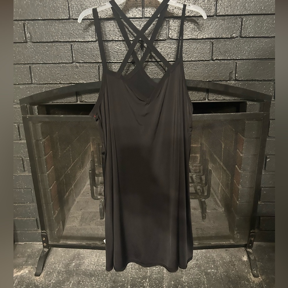 Black silky cross cross dress